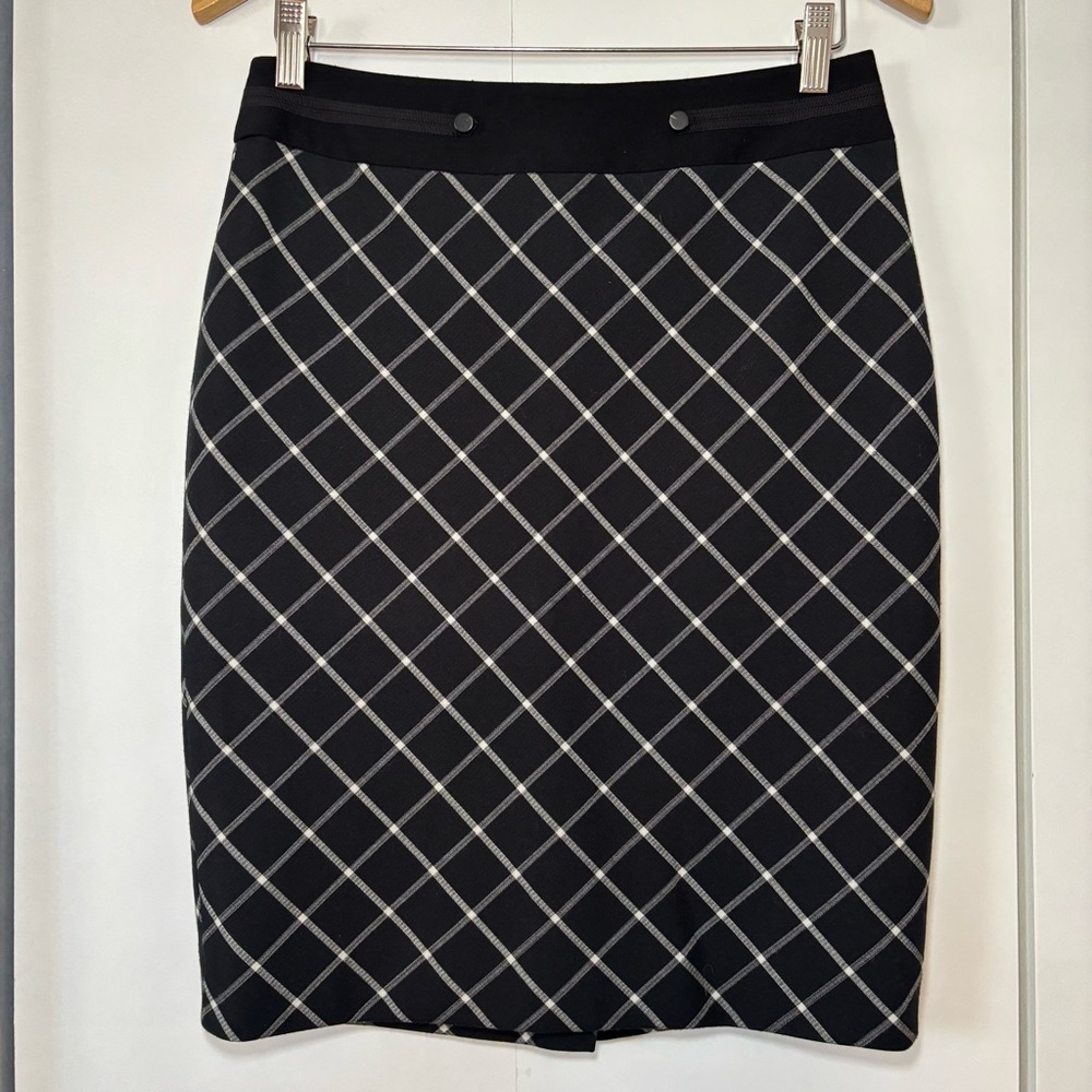Limited Women’s Black Plaid Pencil Skirt Fully Lined Size 2